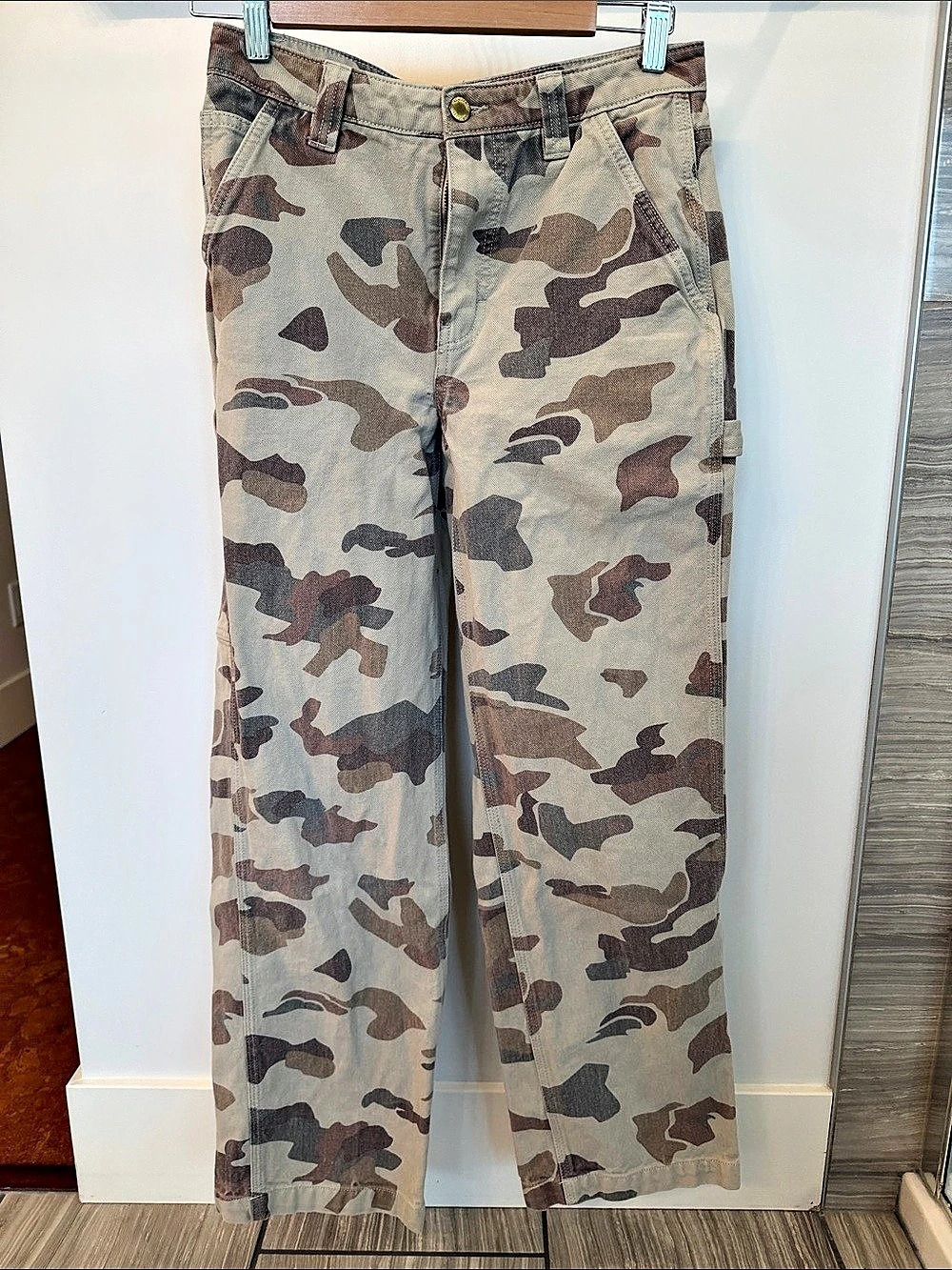 Tna New Supply Cargo Pant Camo Straight Leg Pants Green & Brown Size 2